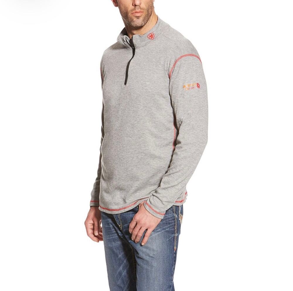 Ariat Work FR Polartec 1/4 Zip Pullover HRC2 CAT 2 Flame Resistant Gray Size Med